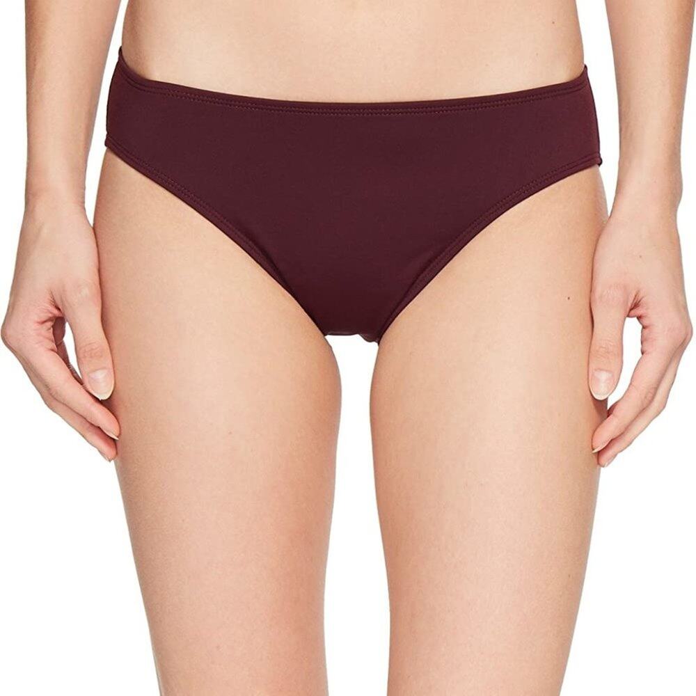 NWT LAUREN Ralph Lauren Beach Club Solids Hipster Bottoms Burgundy Size 12